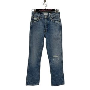 NWT Re/Done High Rise Loose Jean Worn Blue Size 26